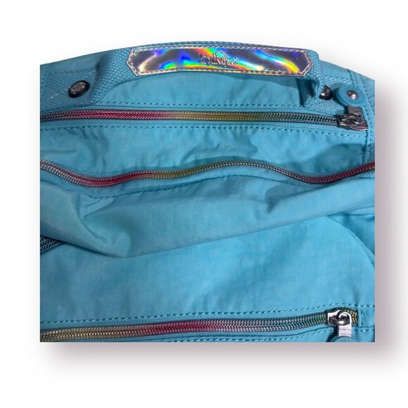 Kipling Seoul Go Extra Large Backpack Blue Splash Laptop Bag w/ Monkey Charm - Picture 9 of 9
